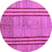 Round Machine Washable Abstract Purple Modern Area Rugs, wshabs4718pur