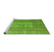 Sideview of Machine Washable Abstract Green Modern Area Rugs, wshabs4718grn