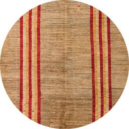 Round Abstract Orange Modern Rug, abs4718