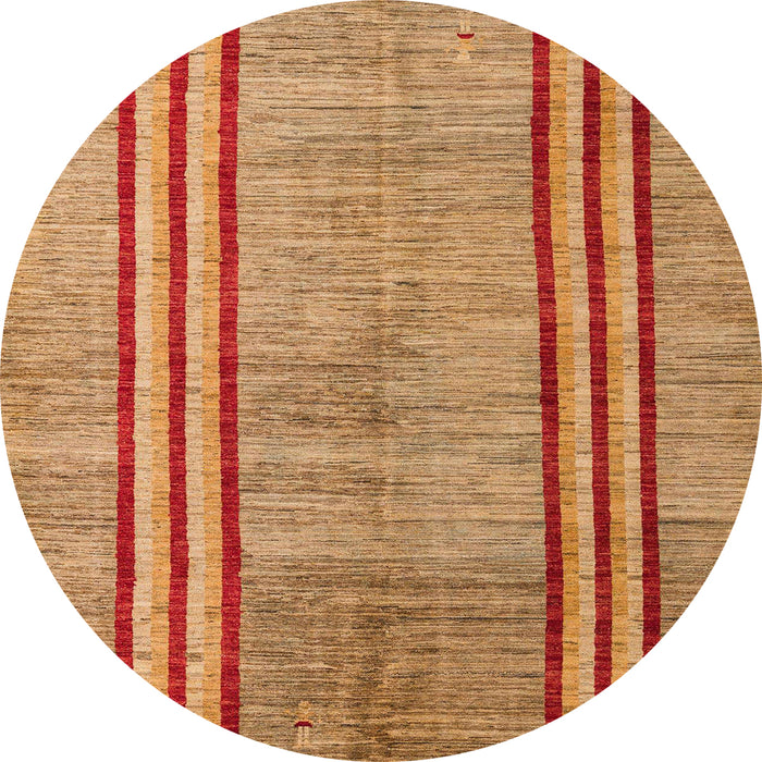 Round Abstract Orange Modern Rug, abs4718