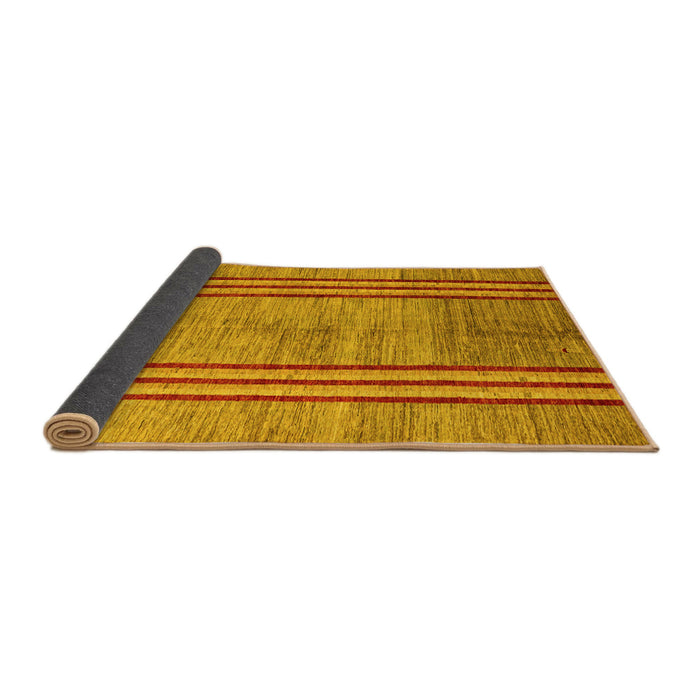 Sideview of Abstract Yellow Modern Rug, abs4718yw