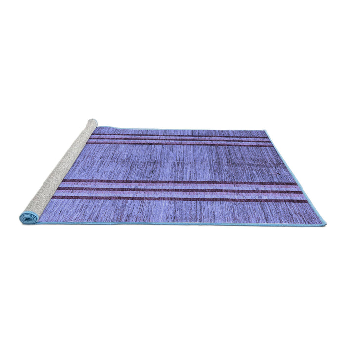 Sideview of Machine Washable Abstract Blue Modern Rug, wshabs4718blu