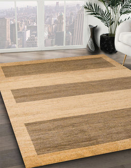 Abstract Light Brown Solid Rug in Family Room, abs4719