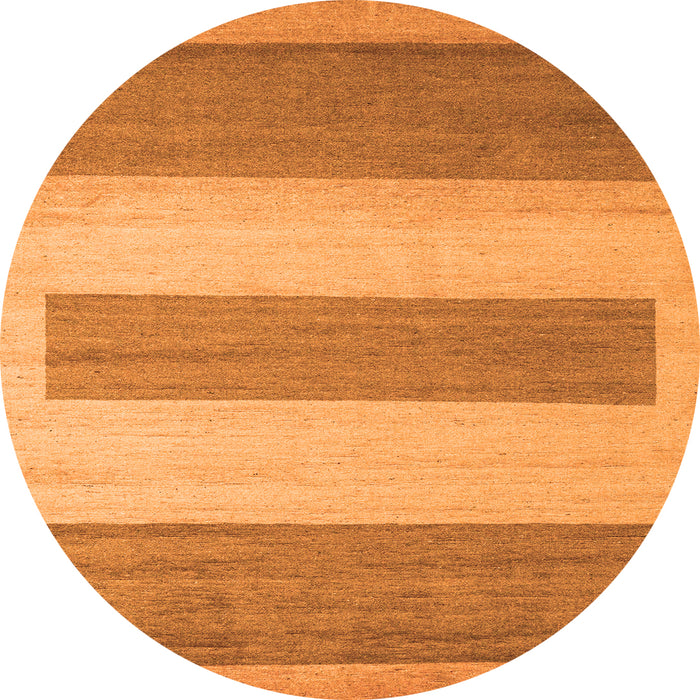 Round Solid Orange Modern Rug, abs4719org