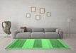 Machine Washable Solid Emerald Green Modern Area Rugs in a Living Room,, wshabs4719emgrn