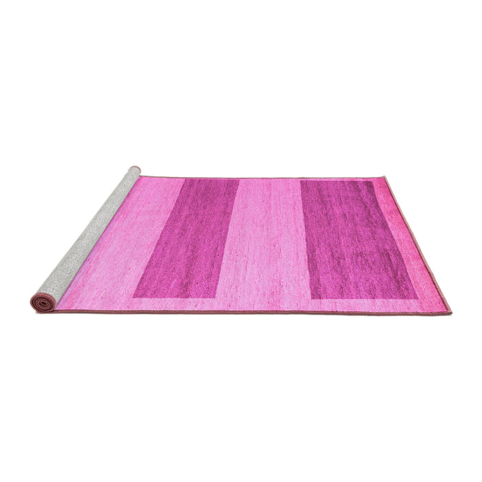 Sideview of Machine Washable Solid Pink Modern Rug, wshabs4719pnk