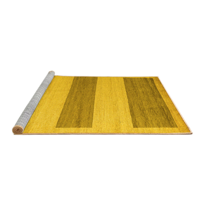 Sideview of Machine Washable Solid Yellow Modern Rug, wshabs4719yw