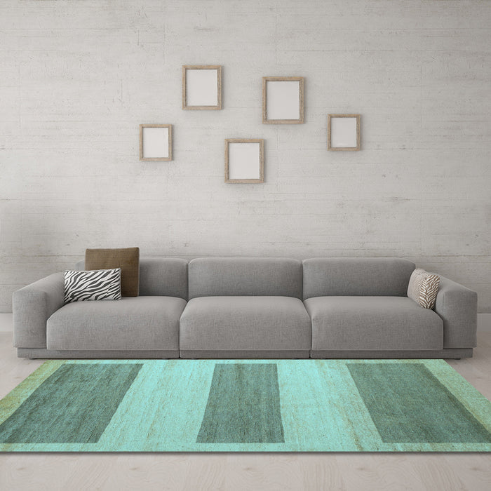 Machine Washable Solid Light Blue Modern Rug in a Living Room, wshabs4719lblu