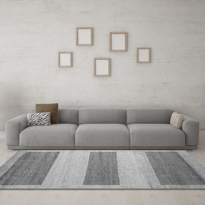 Machine Washable Solid Gray Modern Rug in a Living Room,, wshabs4719gry