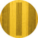 Round Solid Yellow Modern Rug, abs4719yw