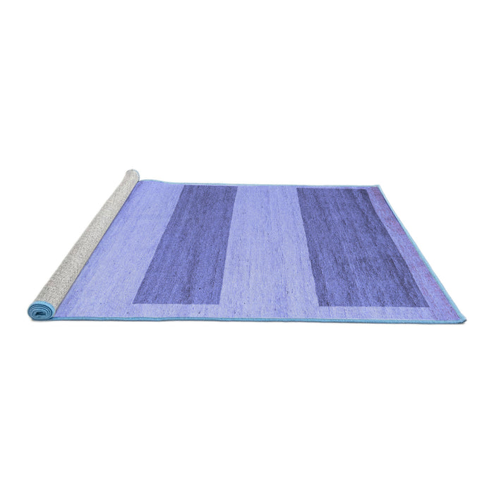 Sideview of Machine Washable Solid Blue Modern Rug, wshabs4719blu