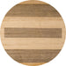 Round Abstract Light Brown Solid Rug, abs4719