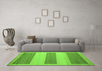 Machine Washable Solid Green Modern Rug, wshabs4719grn