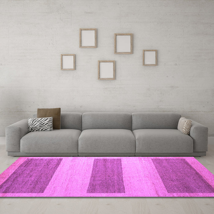 Machine Washable Solid Purple Modern Area Rugs in a Living Room, wshabs4719pur
