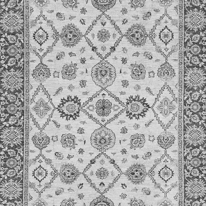 Machine Washable Oriental Gray Traditional Rug, wshabs471gry