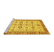 Sideview of Machine Washable Oriental Yellow Traditional Rug, wshabs471yw