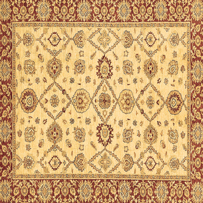 Square Machine Washable Oriental Brown Traditional Rug, wshabs471brn
