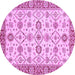 Round Oriental Purple Traditional Rug, abs471pur