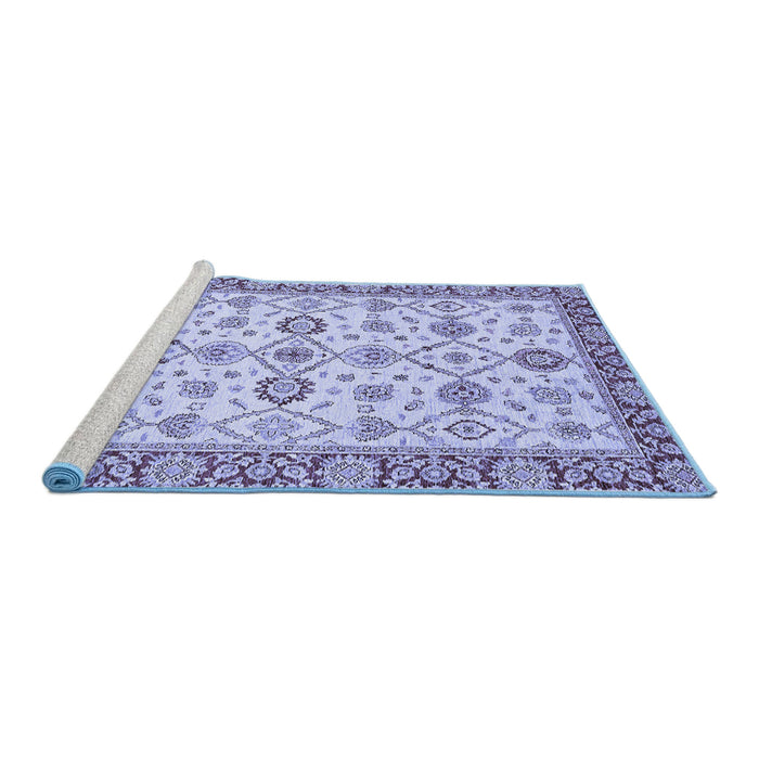 Sideview of Machine Washable Oriental Blue Traditional Rug, wshabs471blu