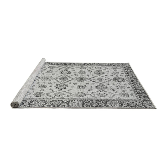 Sideview of Machine Washable Oriental Gray Traditional Rug, wshabs471gry