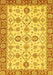 Machine Washable Oriental Yellow Traditional Rug, wshabs471yw