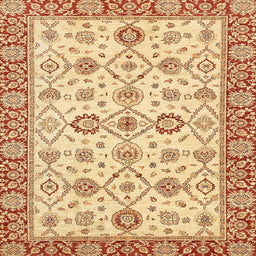 Square Abstract Mustard Yellow Oriental Rug, abs471