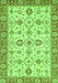 Machine Washable Oriental Green Traditional Area Rugs, wshabs471grn