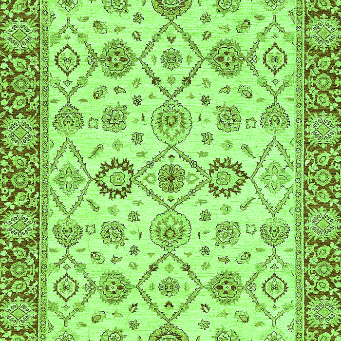 Machine Washable Oriental Green Traditional Area Rugs, wshabs471grn