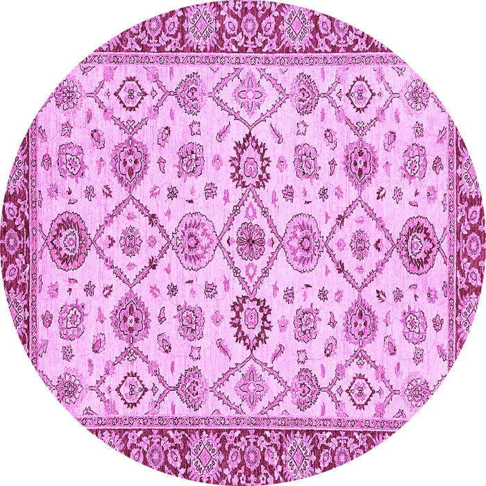 Round Machine Washable Oriental Purple Traditional Area Rugs, wshabs471pur
