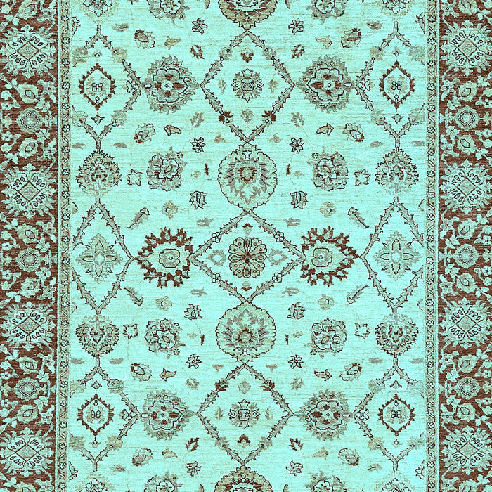Machine Washable Oriental Light Blue Traditional Rug, wshabs471lblu