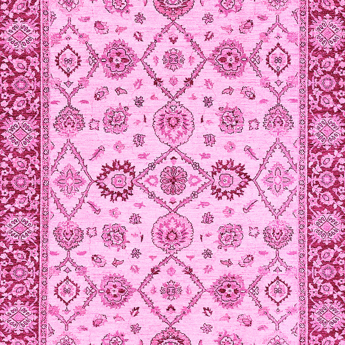 Machine Washable Oriental Pink Traditional Rug, wshabs471pnk