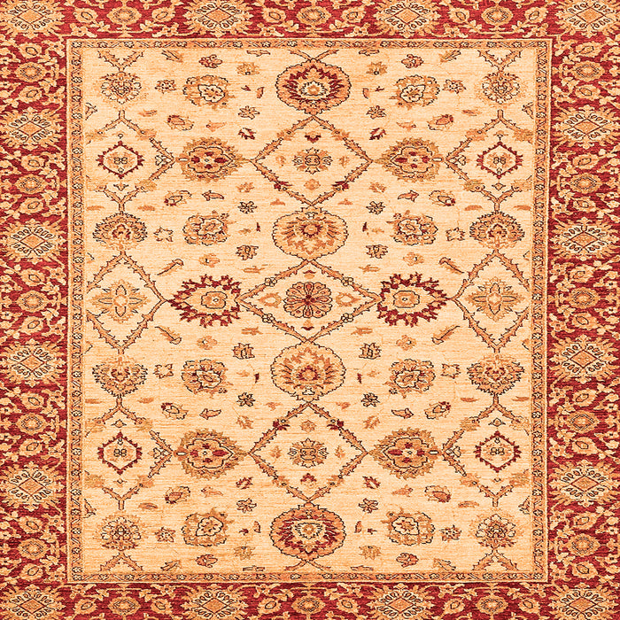Square Oriental Orange Traditional Rug, abs471org