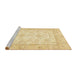 Sideview of Machine Washable Abstract Sun Yellow Rug, wshabs472