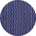 Round Abstract Blue Modern Rug, abs4720blu