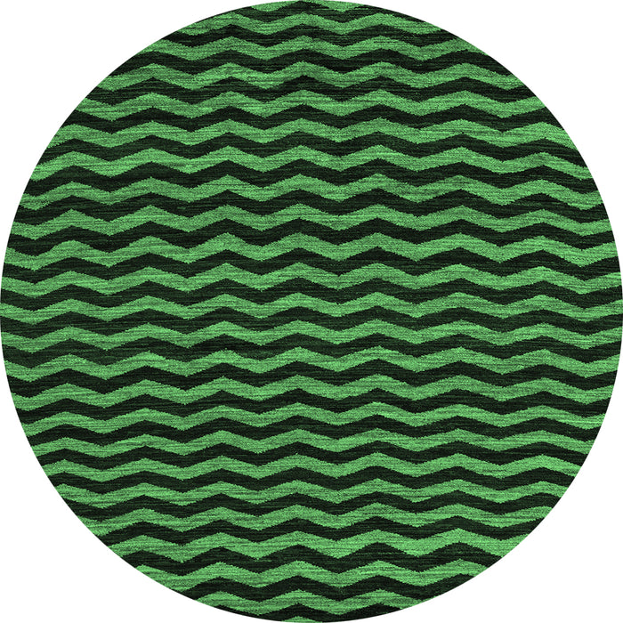 Round Abstract Emerald Green Modern Rug, abs4720emgrn