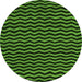 Round Machine Washable Abstract Green Modern Area Rugs, wshabs4720grn