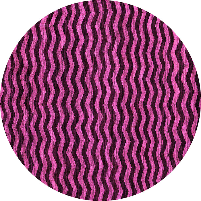 Round Machine Washable Abstract Pink Modern Rug, wshabs4720pnk