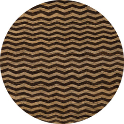 Round Abstract Light Brown Modern Rug, abs4720