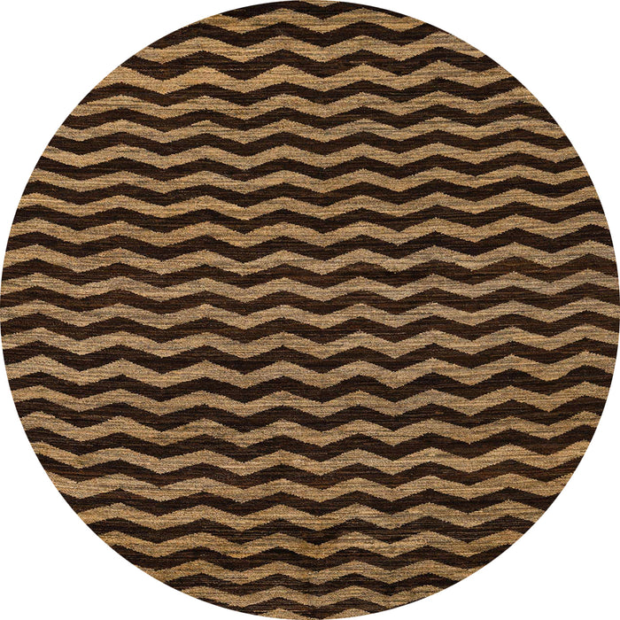Round Abstract Light Brown Modern Rug, abs4720