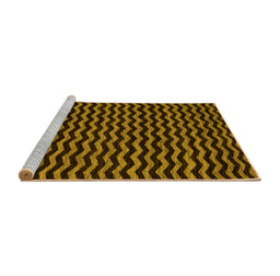 Sideview of Machine Washable Abstract Yellow Modern Rug, wshabs4720yw