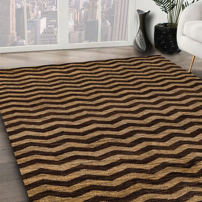 Abstract Light Brown Modern Rug in Family Room, abs4720