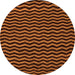 Round Machine Washable Abstract Orange Modern Area Rugs, wshabs4720org