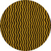 Round Abstract Yellow Modern Rug, abs4720yw