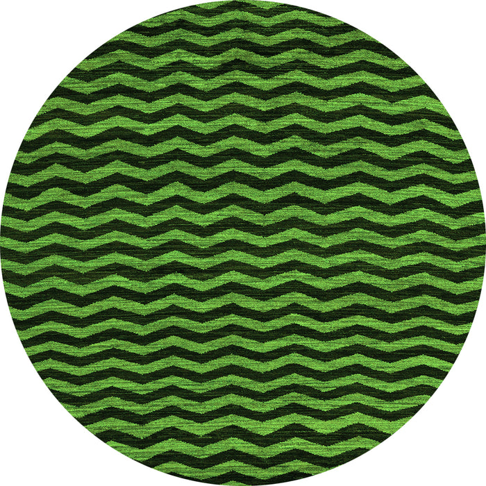 Round Abstract Green Modern Rug, abs4720grn