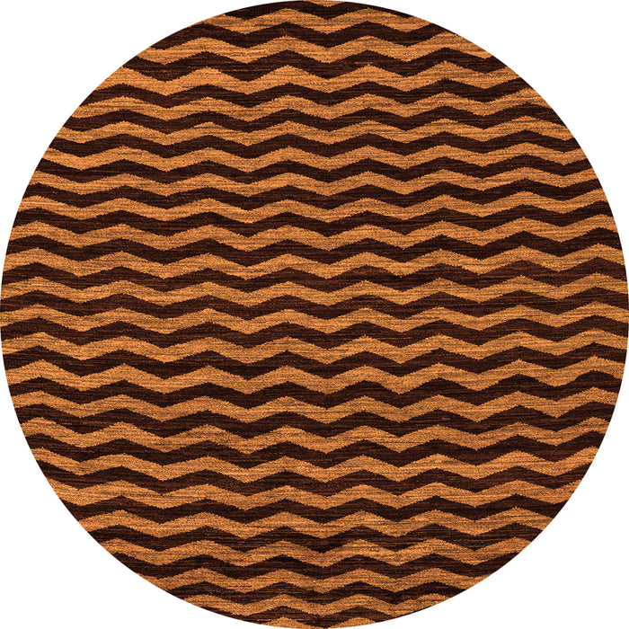 Round Abstract Orange Modern Rug, abs4720org