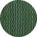 Round Abstract Turquoise Modern Rug, abs4720turq