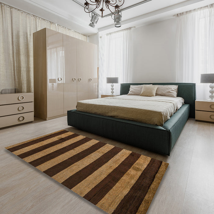 Abstract Red Oriental Rug in a Bedroom, abs4721