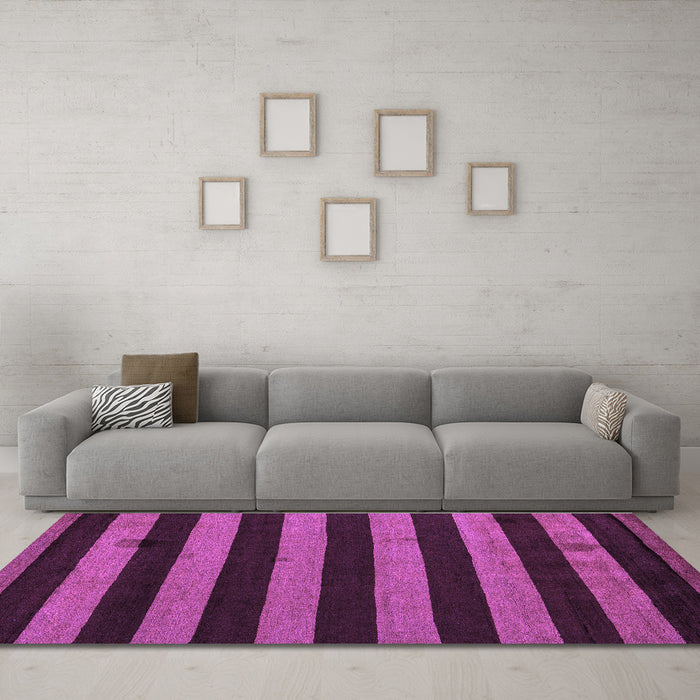 Machine Washable Oriental Purple Modern Area Rugs in a Living Room, wshabs4721pur