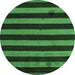 Round Oriental Emerald Green Modern Rug, abs4721emgrn