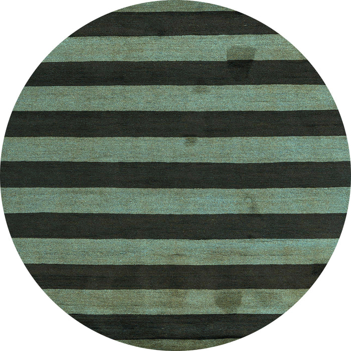 Round Machine Washable Oriental Light Blue Modern Rug, wshabs4721lblu